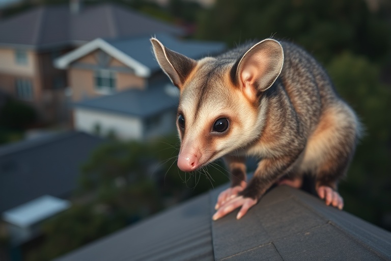 Possum in Werribee residential area